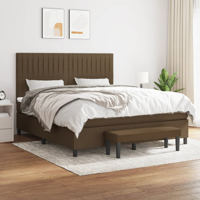 Pat continental cu saltea maro închis 180x200cm material textil - WALTI WALTI