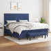 Pat box spring cu saltea, albastru, 180x200 cm, material textil - WALTI WALTI