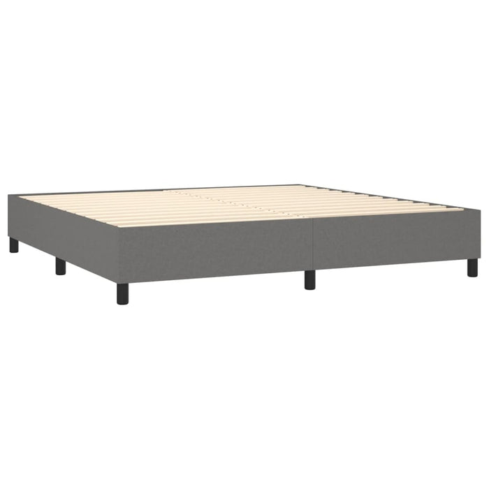 Pat box spring cu saltea, gri închis, 200x200 cm, textil - WALTI WALTI