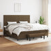 Pat box spring cu saltea, maro închis, 200x200 cm, textil - WALTI WALTI