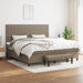 Pat box spring cu saltea, gri taupe, 200x200 cm, textil - WALTI WALTI