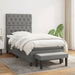 Pat box spring cu saltea, gri închis, 80x200 cm, textil - WALTI WALTI
