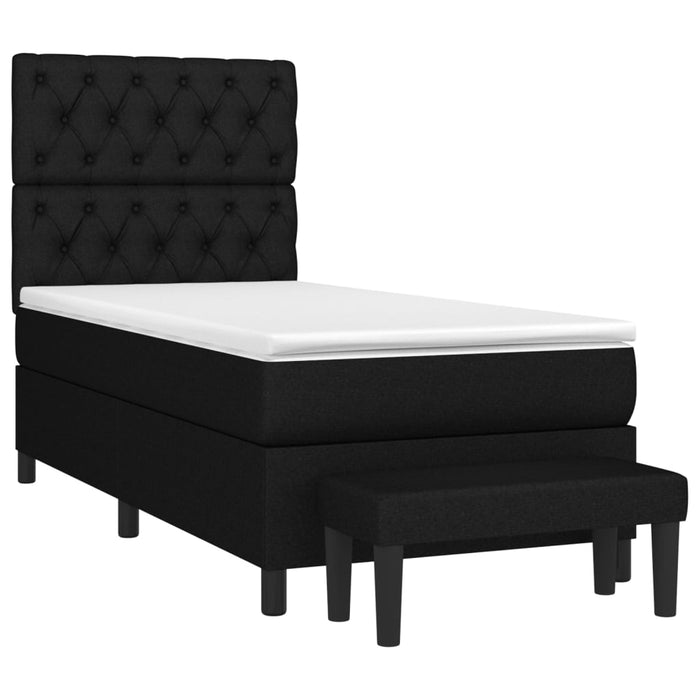 Pat box spring cu saltea, negru, 80x200 cm, textil - WALTI WALTI