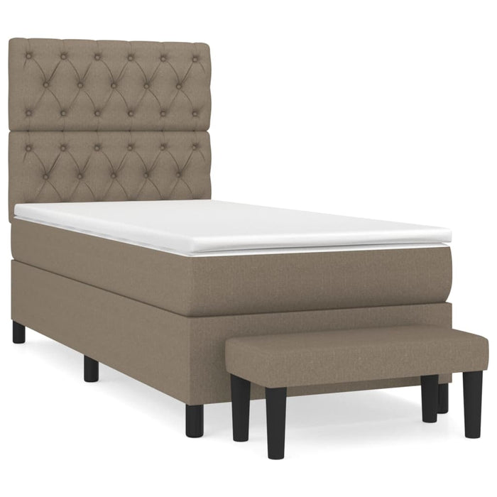 Pat box spring cu saltea, gri taupe, 80x200 cm, textil - WALTI WALTI