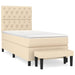 Pat box spring cu saltea, crem, 80x200 cm, textil - WALTI WALTI