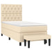 Pat box spring cu saltea, crem, 80x200 cm, textil - WALTI WALTI