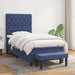 Pat box spring cu saltea, albastru, 80x200 cm, textil - WALTI WALTI