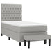 Pat box spring cu saltea, gri deschis, 90x190 cm, textil - WALTI WALTI