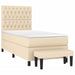 Pat box spring cu saltea, crem, 90x190 cm, textil - WALTI WALTI