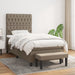 Pat box spring cu saltea, gri taupe, 90x200 cm, textil - WALTI WALTI