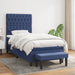 Pat box spring cu saltea, albastru, 90x200 cm, textil - WALTI WALTI