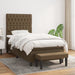 Pat box spring cu saltea, maro închis, 100x200 cm, textil - WALTI WALTI
