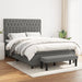 Pat box spring cu saltea, gri închis, 140x190 cm, textil - WALTI WALTI