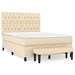 Pat box spring cu saltea, crem, 140x200 cm, textil - WALTI WALTI