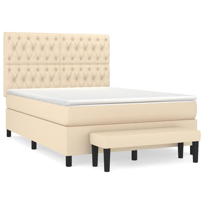 Pat continental cu saltea, crem, 140x200 cm, material textil - WALTI WALTI