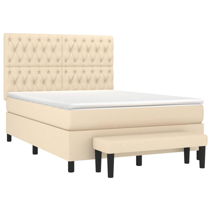 Pat continental cu saltea, crem, 140x200 cm, material textil - WALTI WALTI