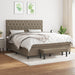 Pat box spring cu saltea, gri taupe, 160x200 cm material textil - WALTI WALTI