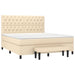 Pat box spring cu saltea, crem, 160x200 cm, material textil - WALTI WALTI