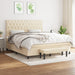 Pat box spring cu saltea, crem, 160x200 cm, material textil - WALTI WALTI