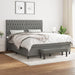 Pat box spring cu saltea, gri închis, 180x200 cm, textil - WALTI WALTI