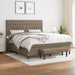 Pat continental cu saltea, gri taupe, 180x200 cm, textil - WALTI WALTI