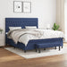 Pat box spring cu saltea, albastru, 180x200 cm, material textil - WALTI WALTI