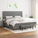 Pat box spring cu saltea, gri închis, 200x200 cm, textil - WALTI WALTI
