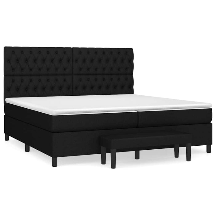 Pat box spring cu saltea, negru, 200x200 cm, textil - WALTI WALTI