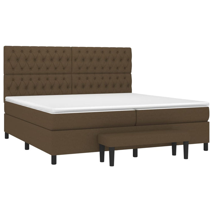 Pat box spring cu saltea, maro închis, 200x200 cm, textil - WALTI WALTI