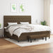 Pat box spring cu saltea, maro închis, 200x200 cm, textil - WALTI WALTI