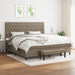 Pat box spring cu saltea, gri taupe, 200x200 cm, textil - WALTI WALTI