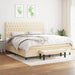Pat box spring cu saltea, crem, 200x200 cm, textil - WALTI WALTI