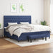 Pat box spring cu saltea, albastru, 200x200 cm, textil - WALTI WALTI