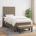 Pat box spring cu saltea, gri taupe, 80x200 cm, textil - WALTI WALTI
