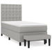 Pat box spring cu saltea, gri deschis, 90x190 cm, textil - WALTI WALTI
