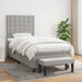 Pat box spring cu saltea, gri deschis, 90x190 cm, textil - WALTI WALTI