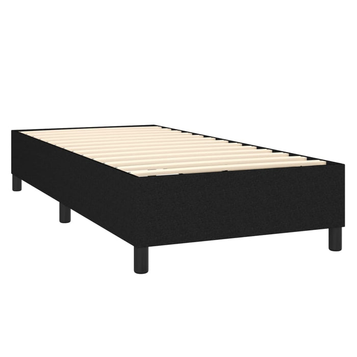 Pat box spring cu saltea, negru, 90x190 cm, textil - WALTI WALTI