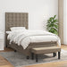 Pat box spring cu saltea, gri taupe, 90x200 cm, textil - WALTI WALTI