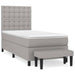 Pat box spring cu saltea, gri deschis, 100x200 cm, textil - WALTI WALTI