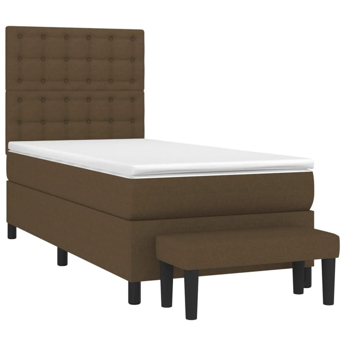 Pat box spring cu saltea, maro închis, 100x200 cm, textil - WALTI WALTI