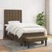 Pat box spring cu saltea, maro închis, 100x200 cm, textil - WALTI WALTI