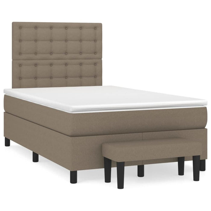 Pat box spring cu saltea, gri taupe, 120x200 cm, textil - WALTI WALTI