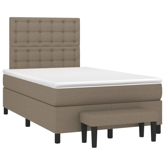 Pat box spring cu saltea, gri taupe, 120x200 cm, textil - WALTI WALTI