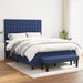 Pat box spring cu saltea, albastru, 140x200 cm, textil - WALTI WALTI