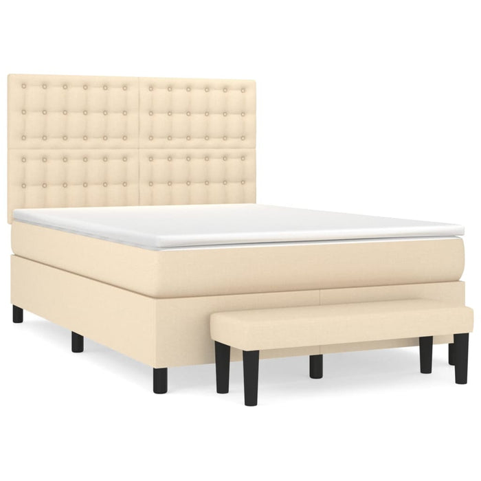Pat continental cu saltea, crem, 140x200 cm, material textil - WALTI WALTI