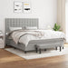 Pat continental cu saltea, gri deschis, 160x200 cm, textil - WALTI WALTI