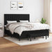 Pat box spring cu saltea, negru, 160x200 cm, textil - WALTI WALTI