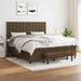 Pat box spring cu saltea, maro închis, 160x200 cm, textil - WALTI WALTI