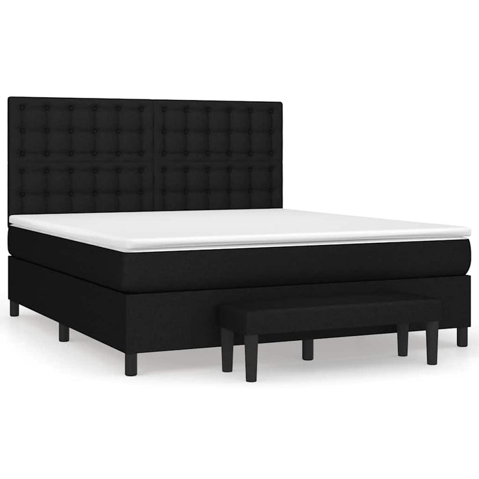 Pat box spring cu saltea, negru, 180x200 cm, catifea - WALTI WALTI