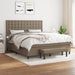 Pat continental cu saltea, gri taupe, 180x200 cm, textil - WALTI WALTI